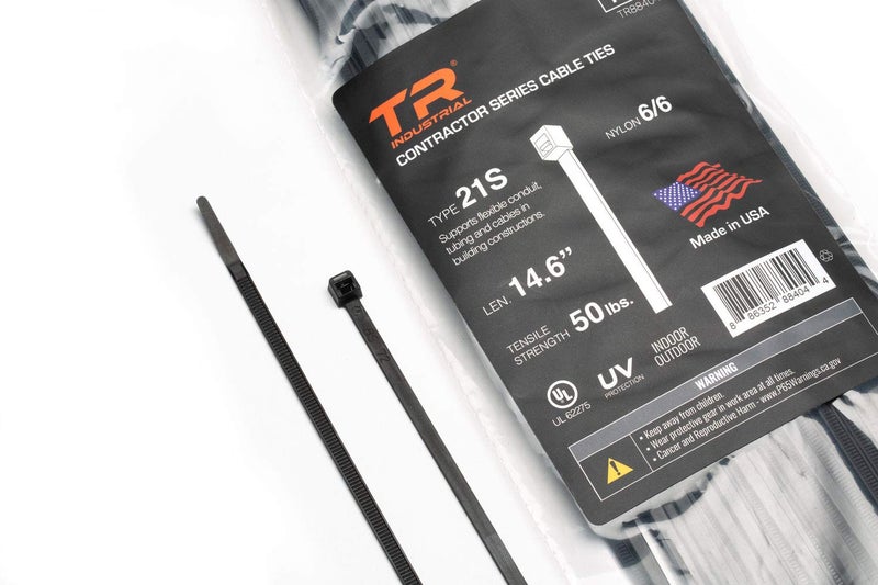 TR Industrial Contractor Series UV Cable Ties (100-Piece), 14.6", Type 21S, Made in USA - Image 1